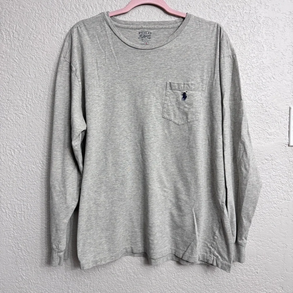 Polo Ralph Lauren Gray Long Sleeve Shirt Men’s Large L Classic Fit